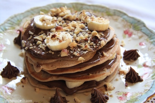 Banana & Nutella pancakes - 3